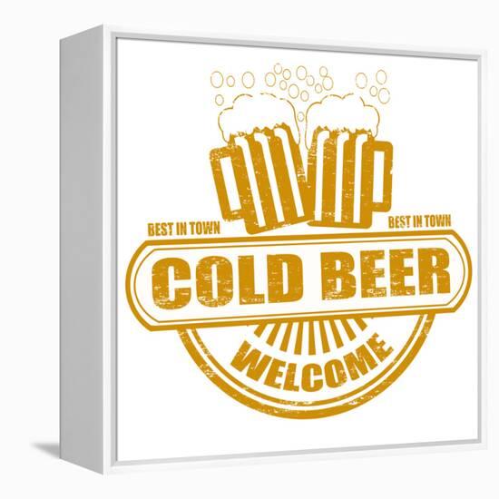 Cold Beer Stamp-radubalint-Framed Stretched Canvas