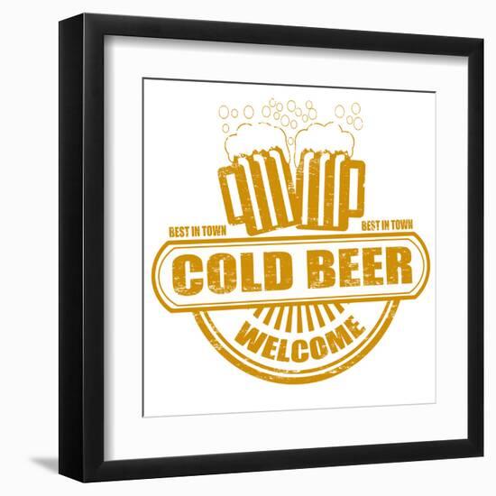 Cold Beer Stamp-radubalint-Framed Art Print