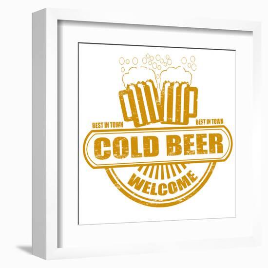 Cold Beer Stamp-radubalint-Framed Art Print