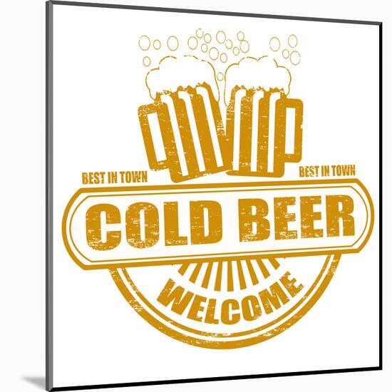 Cold Beer Stamp-radubalint-Mounted Art Print