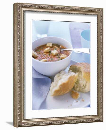 Cold Tomato Soup with Croutons-Ian Garlick-Framed Photographic Print