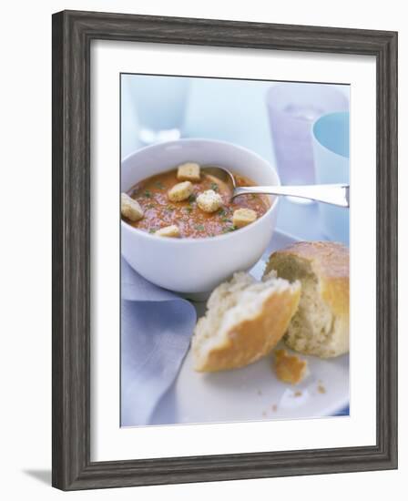 Cold Tomato Soup with Croutons-Ian Garlick-Framed Photographic Print