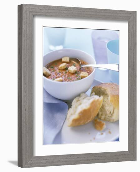 Cold Tomato Soup with Croutons-Ian Garlick-Framed Photographic Print