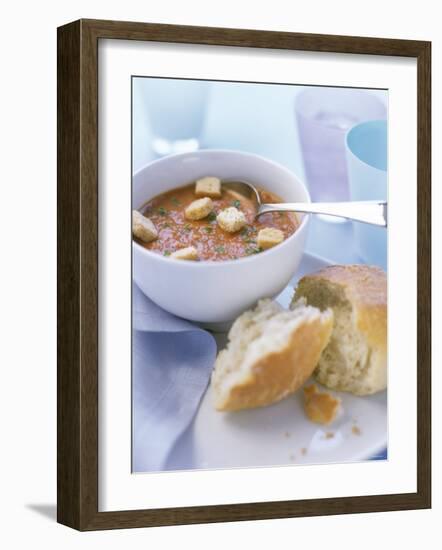 Cold Tomato Soup with Croutons-Ian Garlick-Framed Photographic Print