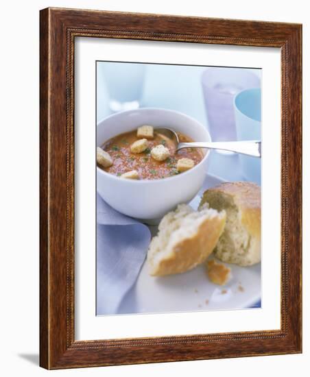 Cold Tomato Soup with Croutons-Ian Garlick-Framed Photographic Print