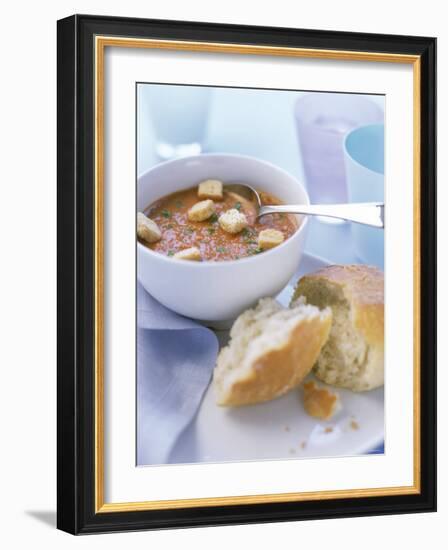 Cold Tomato Soup with Croutons-Ian Garlick-Framed Photographic Print