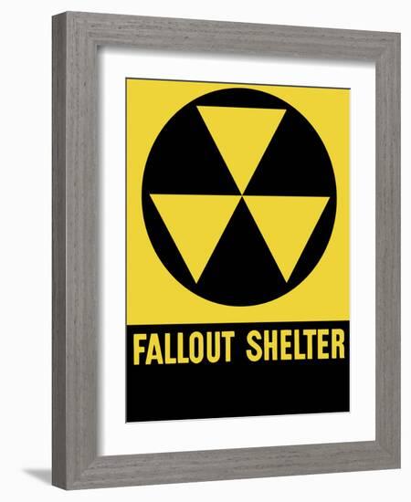 Cold War Era Fallout Shelter Sign-Stocktrek Images-Framed Photographic Print