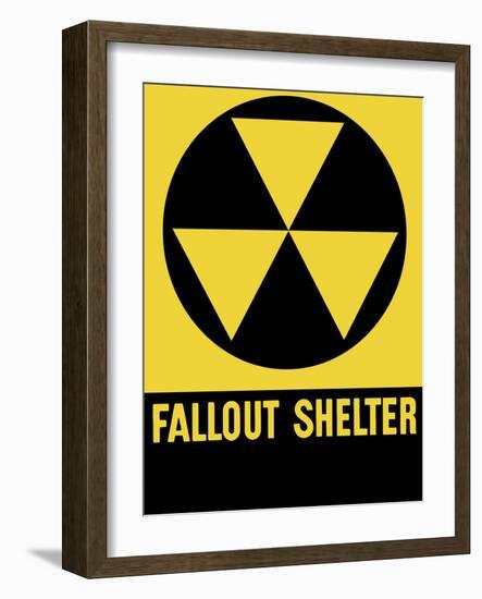 Cold War Era Fallout Shelter Sign-Stocktrek Images-Framed Photographic Print