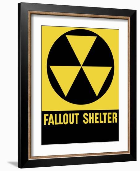 Cold War Era Fallout Shelter Sign-Stocktrek Images-Framed Photographic Print