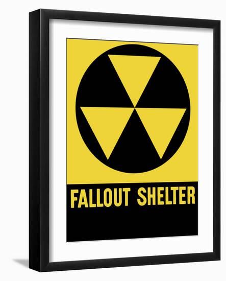 Cold War Era Fallout Shelter Sign-Stocktrek Images-Framed Photographic Print