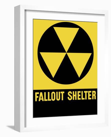 Cold War Era Fallout Shelter Sign-Stocktrek Images-Framed Photographic Print