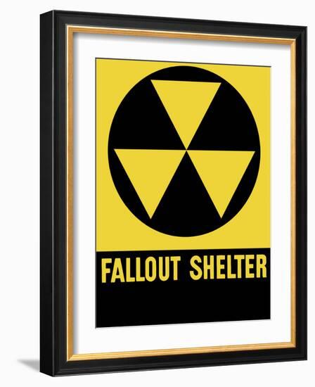 Cold War Era Fallout Shelter Sign-Stocktrek Images-Framed Photographic Print