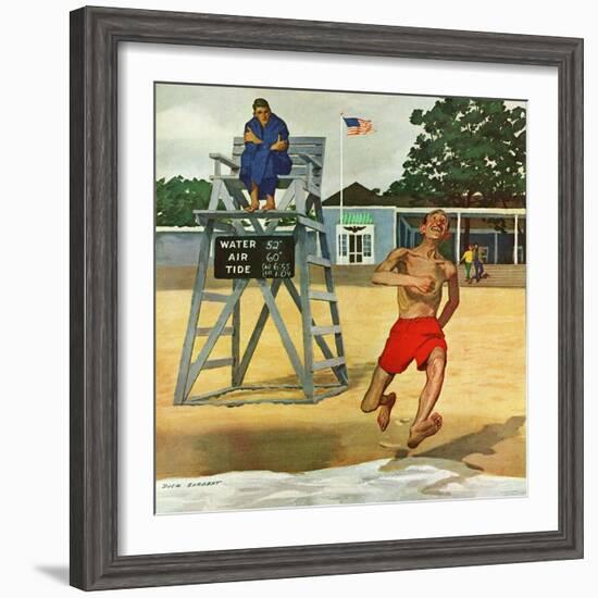 "Cold Water Swimmer," June 17, 1961-Richard Sargent-Framed Giclee Print