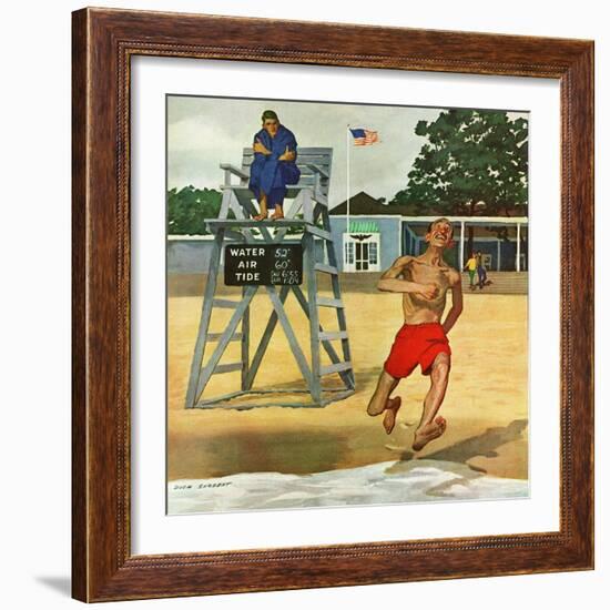 "Cold Water Swimmer," June 17, 1961-Richard Sargent-Framed Giclee Print