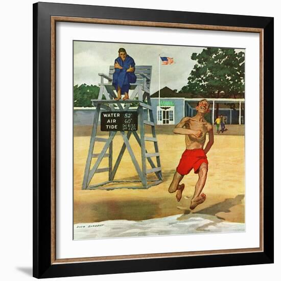 "Cold Water Swimmer," June 17, 1961-Richard Sargent-Framed Giclee Print