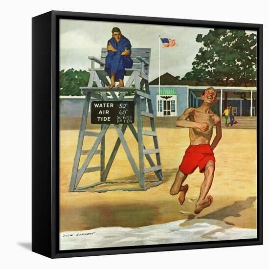 "Cold Water Swimmer," June 17, 1961-Richard Sargent-Framed Premier Image Canvas