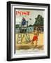 "Cold Water Swimmer," Saturday Evening Post Cover, June 17, 1961-Richard Sargent-Framed Giclee Print