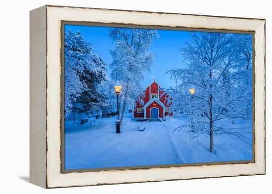 Cold Winter with Temperatures Going to -47 Celsius. Lapland, Sweden-null-Framed Premier Image Canvas