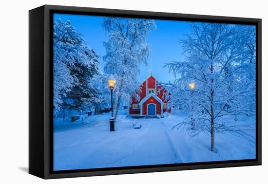 Cold Winter with Temperatures Going to -47 Celsius. Lapland, Sweden-null-Framed Premier Image Canvas