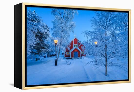 Cold Winter with Temperatures Going to -47 Celsius. Lapland, Sweden-null-Framed Premier Image Canvas