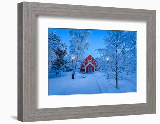 Cold Winter with Temperatures Going to -47 Celsius. Lapland, Sweden-null-Framed Photographic Print