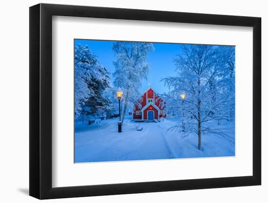 Cold Winter with Temperatures Going to -47 Celsius. Lapland, Sweden-null-Framed Photographic Print