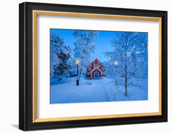 Cold Winter with Temperatures Going to -47 Celsius. Lapland, Sweden-null-Framed Photographic Print