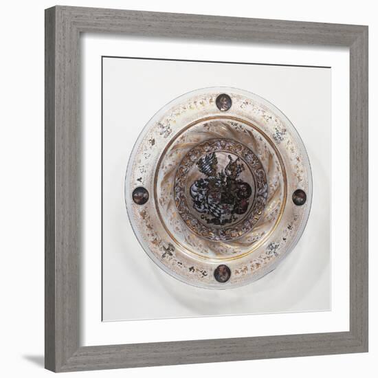 Coldworked Clear Glass Plate, 1536, Hall Glassware, Austria, 16th Century-null-Framed Giclee Print