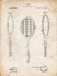 PP1128-Vintage Parchment Vintage Tennis Racket Patent Poster-Cole Borders-Giclee Print