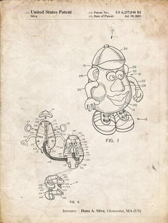 'PP123- Vintage Parchment Mr. Potato Head Patent Poster' Giclee Print ...