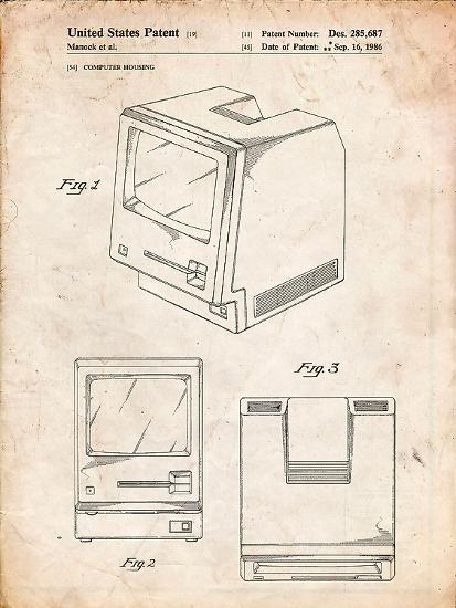 'PP176- Vintage Parchment First Macintosh Computer Poster' Giclee Print ...