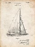 PP878-Vintage Black Herreshoff R 40' Gamecock Racing Sailboat Patent Poster-Cole Borders-Giclee Print