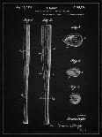 PP1128-Vintage Black Vintage Tennis Racket Patent Poster-Cole Borders-Giclee Print