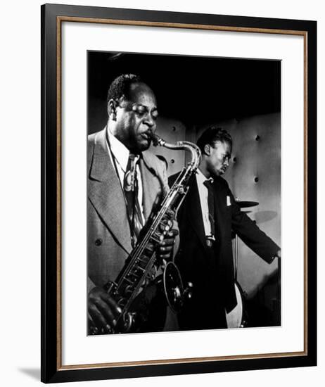 Coleman Hawkins and Miles Davis-William P^ Gottlieb-Framed Art Print