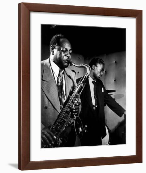 Coleman Hawkins and Miles Davis-William P^ Gottlieb-Framed Art Print