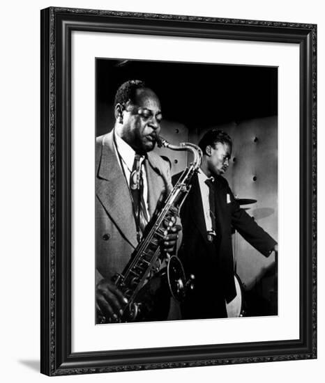 Coleman Hawkins and Miles Davis-William P^ Gottlieb-Framed Art Print