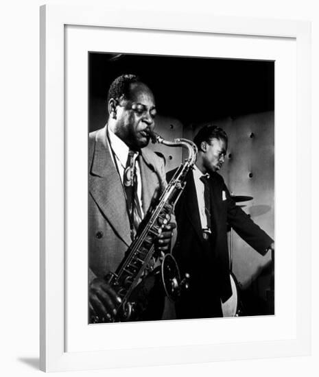 Coleman Hawkins and Miles Davis-William P^ Gottlieb-Framed Art Print