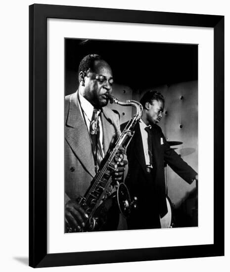 Coleman Hawkins and Miles Davis-William P^ Gottlieb-Framed Art Print