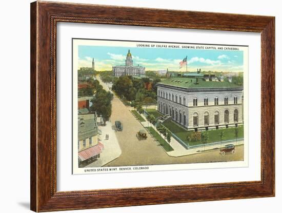 Colfax Avenue, State Capitol, Denver, Colorado-null-Framed Premium Giclee Print
