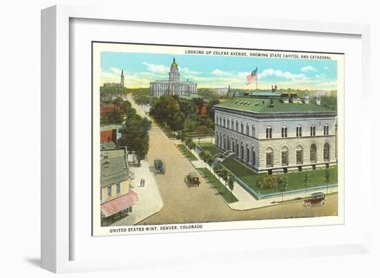 Colfax Avenue, State Capitol, Denver, Colorado-null-Framed Premium Giclee Print