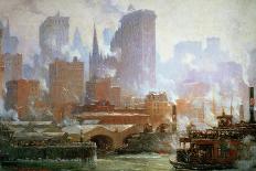 Wall Street Ferry Ship-Colin Campbell Cooper-Framed Giclee Print