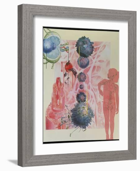 Collage Artwork of Cells of the Immune System-Hans-ulrich Osterwalder-Framed Photographic Print