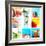 Collage Background With Cocktail And Travel Concept-haveseen-Framed Premium Giclee Print