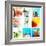 Collage Background With Cocktail And Travel Concept-haveseen-Framed Art Print