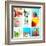 Collage Background With Cocktail And Travel Concept-haveseen-Framed Art Print