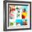 Collage Background With Cocktail And Travel Concept-haveseen-Framed Art Print