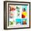 Collage Background With Cocktail And Travel Concept-haveseen-Framed Art Print