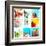 Collage Background With Cocktail And Travel Concept-haveseen-Framed Art Print