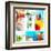 Collage Background With Cocktail And Travel Concept-haveseen-Framed Art Print