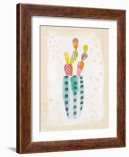 Collage Cactus I on Graph Paper-Melissa Averinos-Framed Art Print